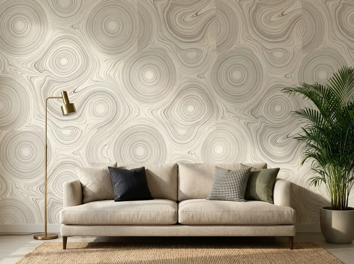 Ink Wash Marble behind a TV unit