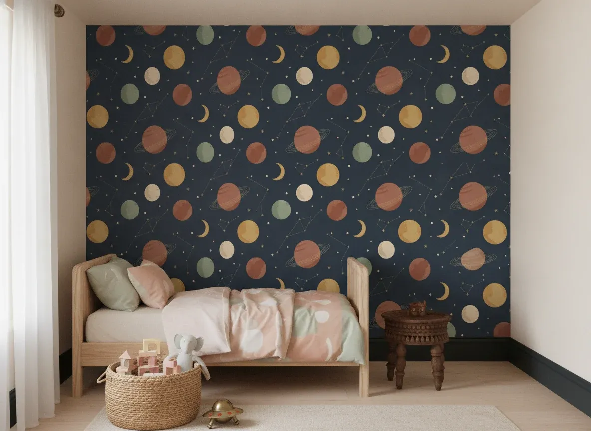 Space Planets for a kids' room