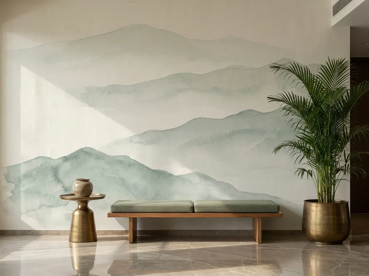 Misty Mountain Ranges on a meeting-room wall