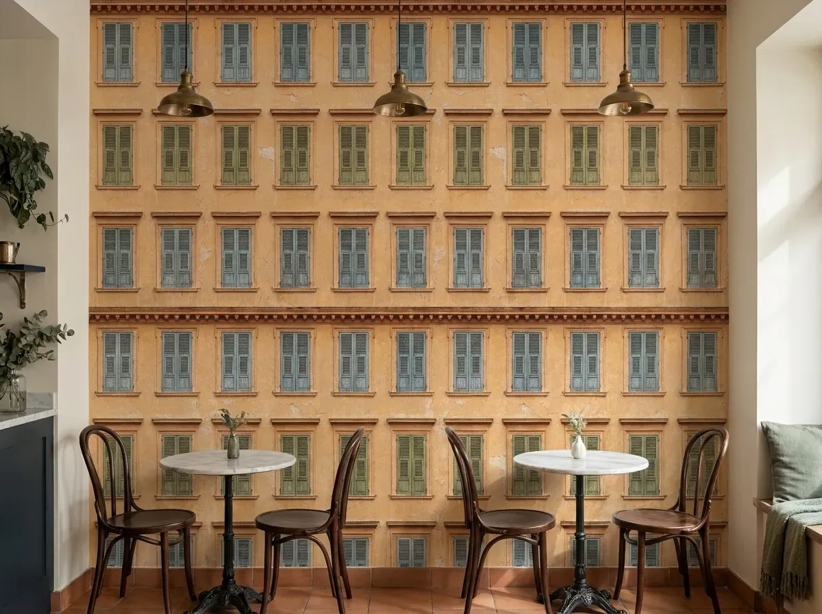 Shuttered Facade, a street-scene wall