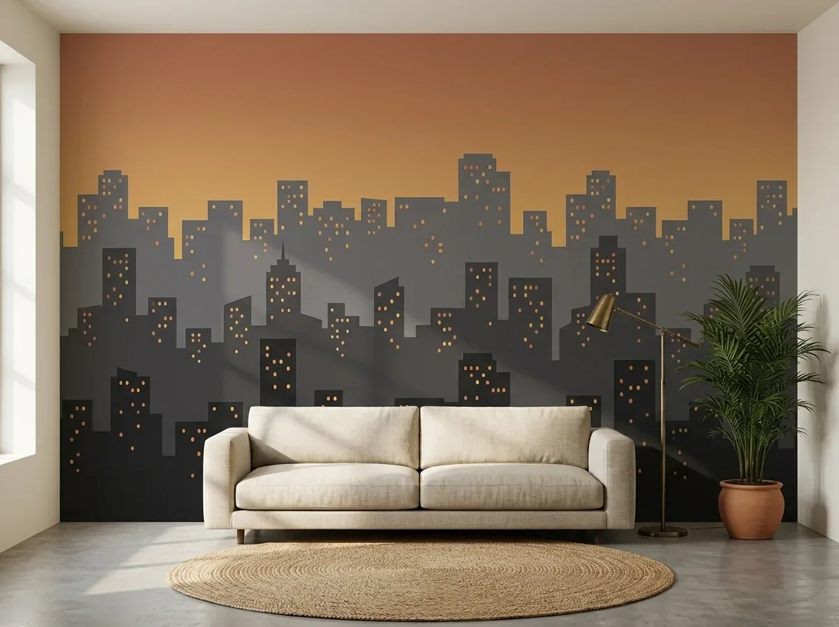 City Skyline Dusk for a lounge or studio