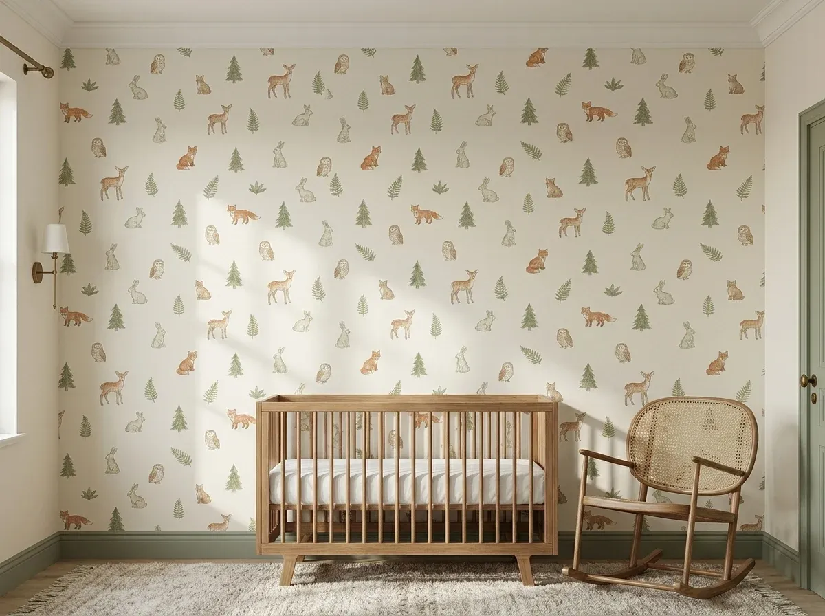 Woodland Animals in a nursery, on peel-and-stick
